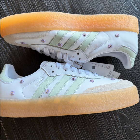 adidas Shoes - Womens adidas Sambae Athletic Shoe - White / Linen Green / Gum